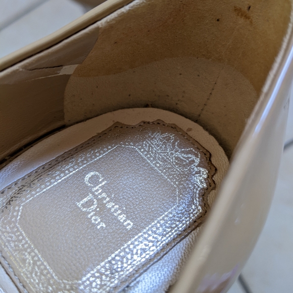 CHRISTIAN DIOR Patent Leather Pumps Size 37.5 Authentic CD Shoes - Picture 15 of 16